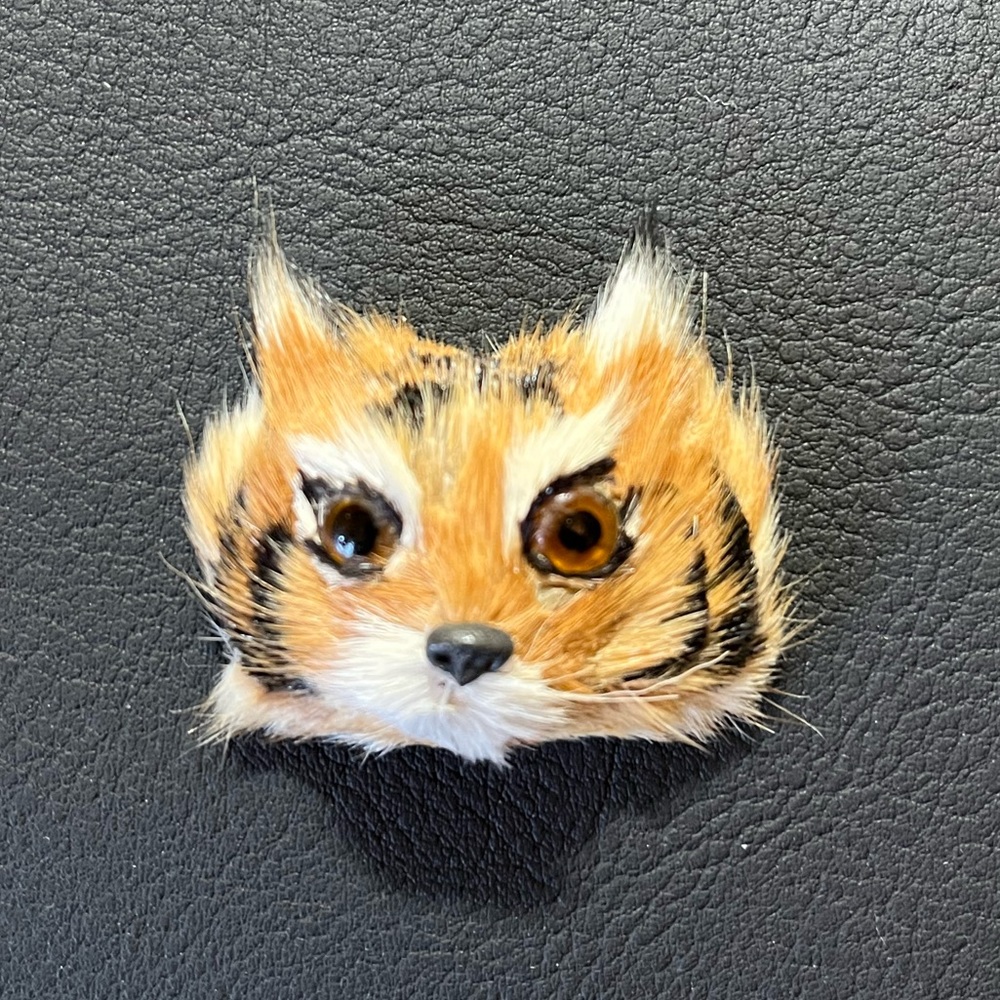 Vintage Furry Hand Made Cat Pin